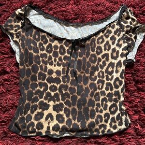 Y2K Leapord Print Top